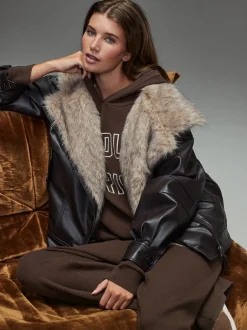 Next Marron chocolat - Sweat-shirt à capuche compact et confortable à Manches longues New