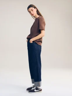 Next - T-shirt Manche courte Col ras du cou lourd Marron chocolat Sale