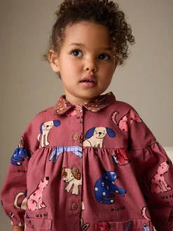 Next Marron chocolat Character - Robe en coton à manches longues (3mois8ans) Hot