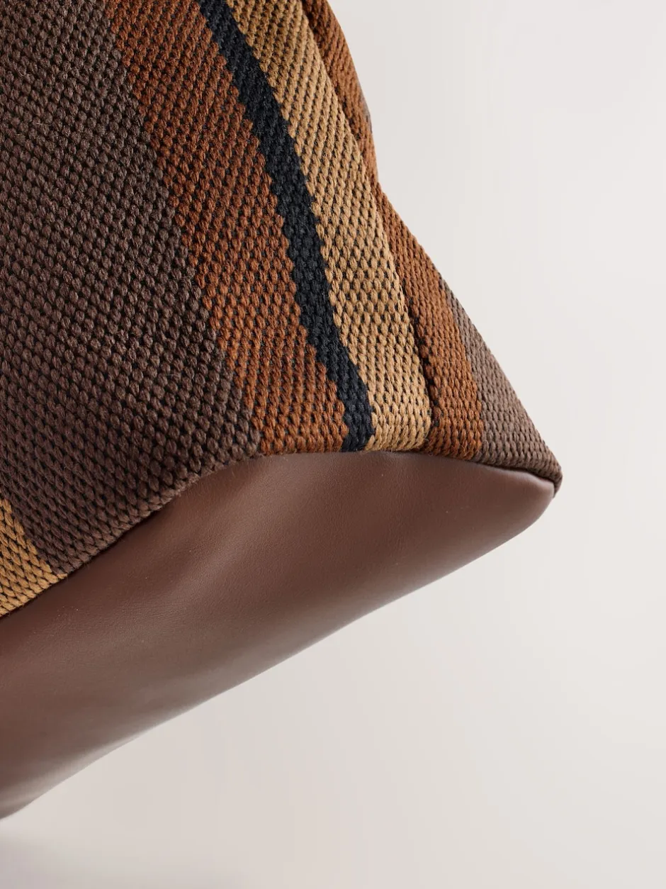 Next Marron chocolat rayé - Sac à bandoulière Hot