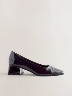 Next Marron chocolat verni - Chaussures à talons bas Forever Comfort® Toe Cap Clearance