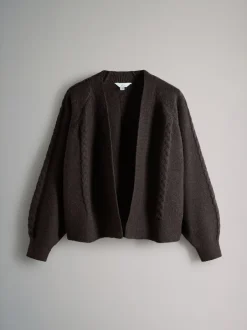 The Set Marron chocolat/Bleu marine - lot de 2 Cardigans en maille Torsade Discount