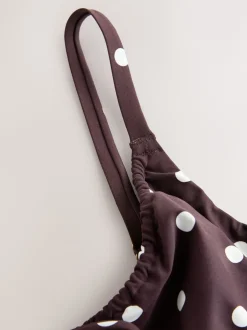 Next Marron chocolat/crème à pois - Haut de bikini DD+ câblé non rembourré Discount