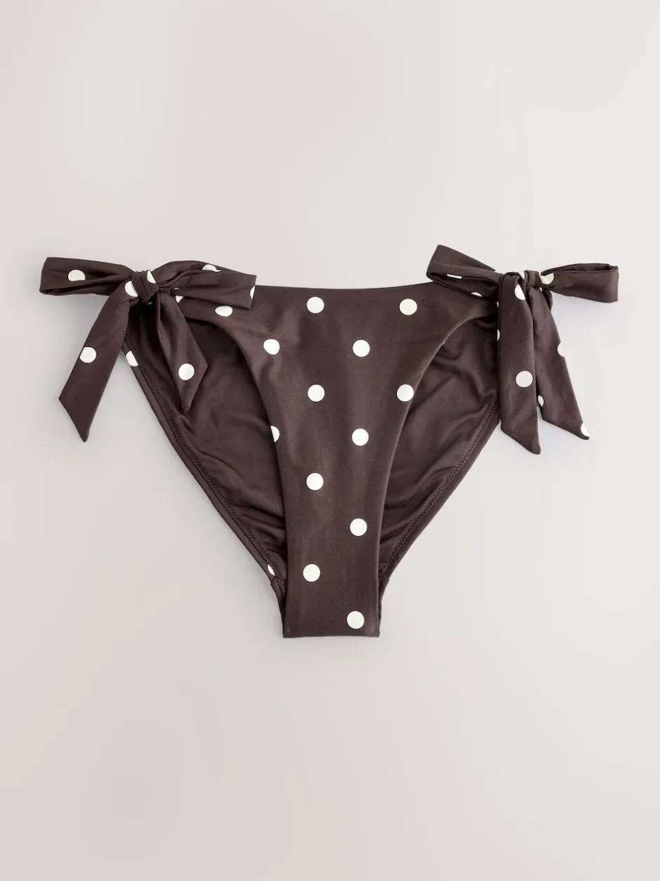 Next Marron chocolat/crème à pois - Bas de bikini Sale
