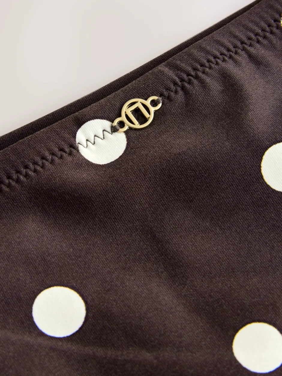 Next Marron chocolat/crème à pois - Bas de bikini Sale