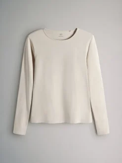 The Set Marron chocolat/marron taupe/marron clair/neutre - 7 Lot Manches longues Col rond T-shirt Clearance