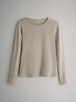 The Set Marron chocolat/marron taupe/marron clair/neutre - 7 Lot Manches longues Col rond T-shirt Clearance