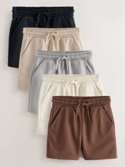 Next Marron chocolat/noir/pierre/gris - Short en jersey 3 Pack (3mois-7ans) Hot