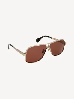 Vivienne Westwood Marron doré - Lunettes de soleil Keith VW5101 410 Shiny Sale