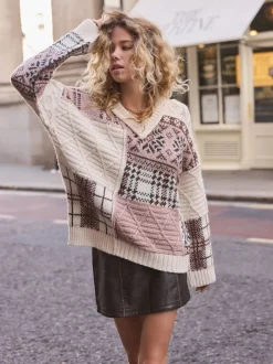 Next Marron en détresse - Mini jupe en cuir Faux Sale