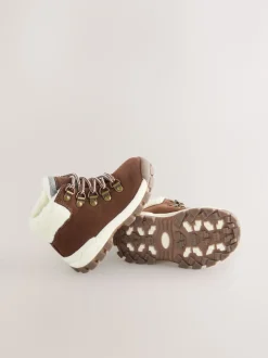 Next Marron en imitation peau de mouton - Bottines chaudes avec doublure Thinsulate™ style randonnée Clearance