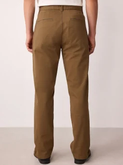 Next - Ajustement droit - Pantalon chino stretch Marron fauve New