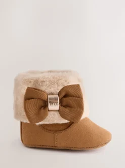 Baker by Ted Baker Marron fauve - Bébé Filles Faux Fur Trim Padders Bottes Sale