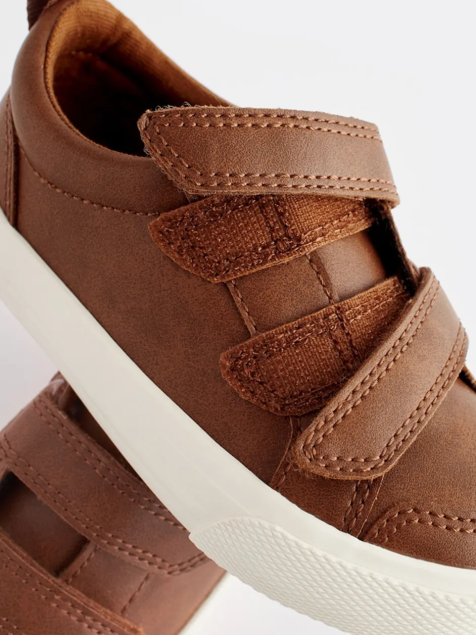 Next Marron fauve - Baskets à deux lanières à fermeture tactile Outlet