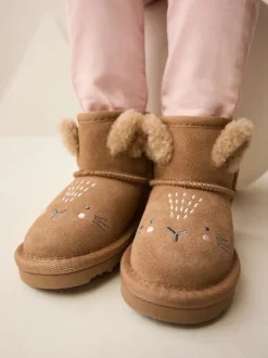 Next - Bottes à enfiler en daim Marron fauve Clearance