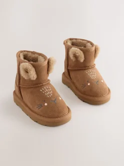 Next - Bottes à enfiler en daim Marron fauve Clearance