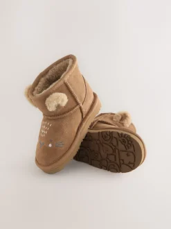 Next - Bottes à enfiler en daim Marron fauve Clearance