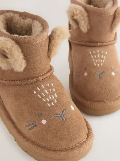 Next - Bottes à enfiler en daim Marron fauve Clearance