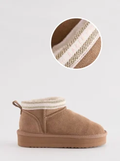 Baker by Ted Baker Marron fauve - Bottes douillettes en daim déperlant pour fille Online