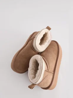 Baker by Ted Baker Marron fauve - Bottes douillettes en daim déperlant pour fille Online