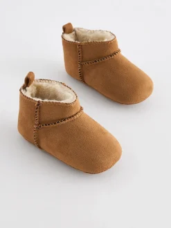 Next Marron fauve - Bottes bébé doublées chaudes (0-2 mois) Clearance