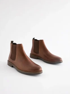 Next Marron fauve - Bottes Chelsea en cuir cireux Online