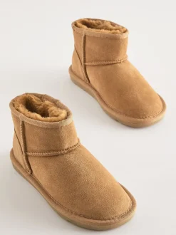 Next Marron fauve - Bottes/Bottines courte à enfiler en daim déperlant Sale