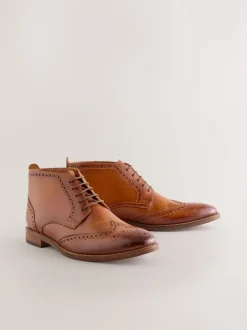 Next Marron fauve - Bottines Smart Brogue en cuir Best