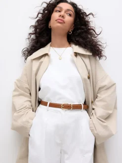 Next Marron fauve - Ceinture mi-longue N. Premium Made In Italy Best