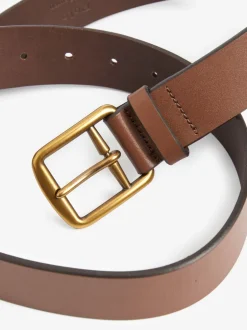 Polo Ralph Lauren Marron fauve - Ceinture Saddle en cuir avec logo Clearance