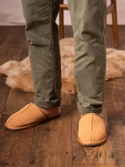Lakeland Leather Marron fauve - Chaussons style mules en peau de mouton homme Best