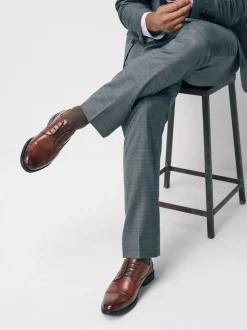 Next Marron fauve - Chaussures Derby à embout Discount