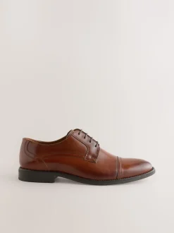 Next Marron fauve - Chaussures Derby à embout Discount