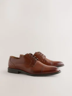 Next Marron fauve - Chaussures Derby à embout Discount