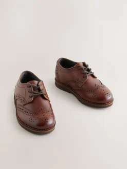 Next Marron fauve - Chaussures élégantes en cuir style Brogue Best