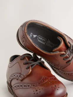 Next Marron fauve - Chaussures élégantes en cuir style Brogue Best