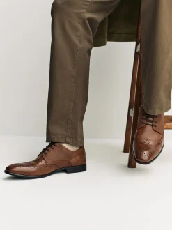 Next Marron fauve - Coupe classique - Chaussures richelieu Discount