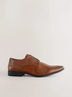 Next Marron fauve - Coupe classique - Chaussures Derby à lacets Sale