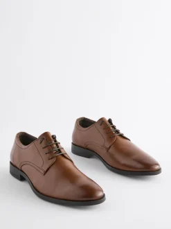 Next Marron fauve - Coupe large - Derbys en cuir classiques Hot