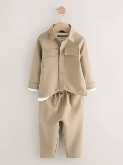 Next - Ensemble 3 pièces T-shirt et Survêtement (3mois-7ans) Marron fauve