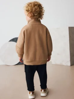 Next Marron fauve - Ensemble haut demi-zip et jogging (3mois à7ans) Outlet