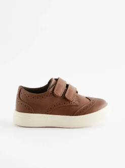 Next Marron fauve - Fermeture par contact Brogue Chaussures Clearance