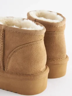 Next Marron fauve - Flatform Mini Bottes Pull-On en daim doublées chaudes et déperlantes Discount