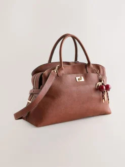Next Marron fauve - Grand sac cabas avec breloques Best