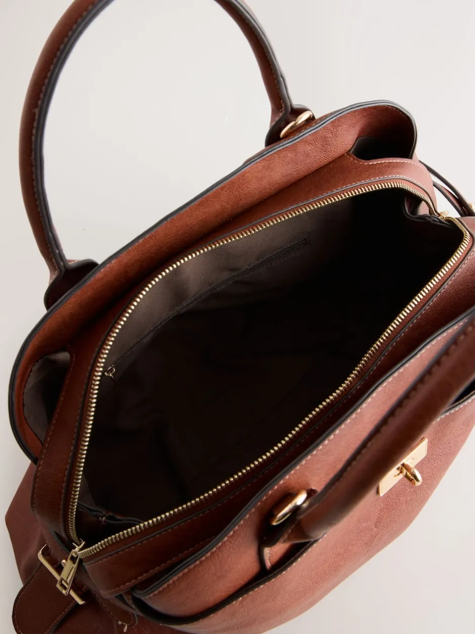 Next Marron fauve - Grand sac cabas avec breloques Best