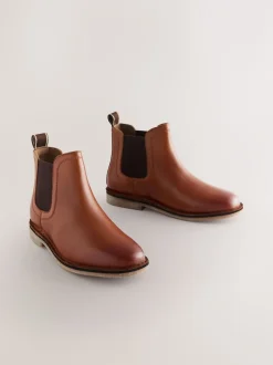 Next Marron fauve - Leather Chelsea Boots Discount