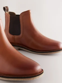 Next Marron fauve - Leather Chelsea Boots Discount