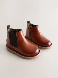 Next Marron fauve - Leather Chelsea Boots Discount