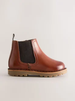 Next Marron fauve - Leather Chelsea Boots Discount