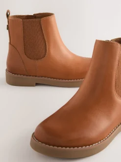Next Marron fauve - Leather Chelsea Boots New